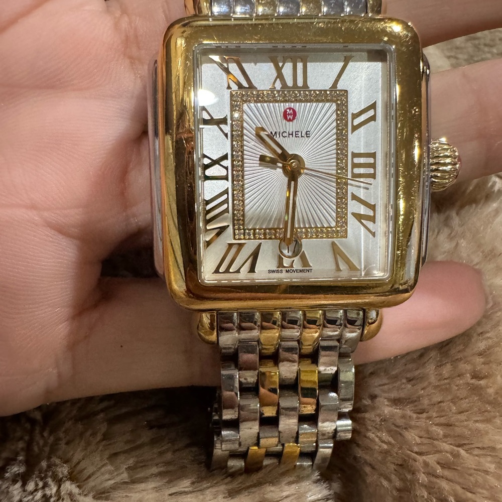 Michele Two-Tone Gold and Silver Watch - Picture 7 of 14